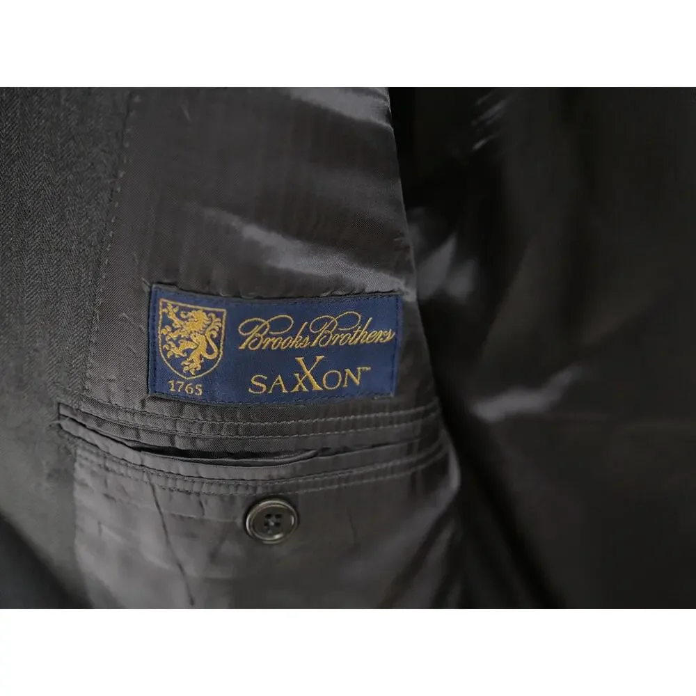 Brooks Brothers 1818 madison‎ saxxon size 43R 38W Dark Gray wool blazer